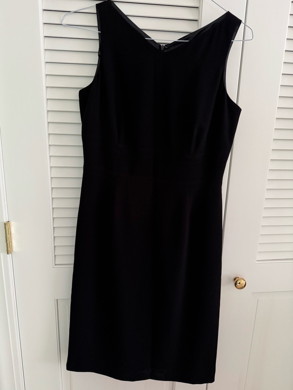 Talbots Classic Black Sleeveless Sheath Dress, knee length, size 6